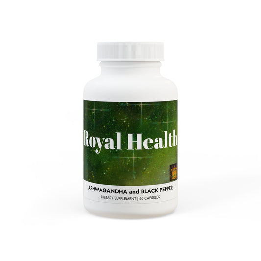 Royal Health Ashwagandha and Black Pepper Supplement (60 capsules) - Royalty Design 