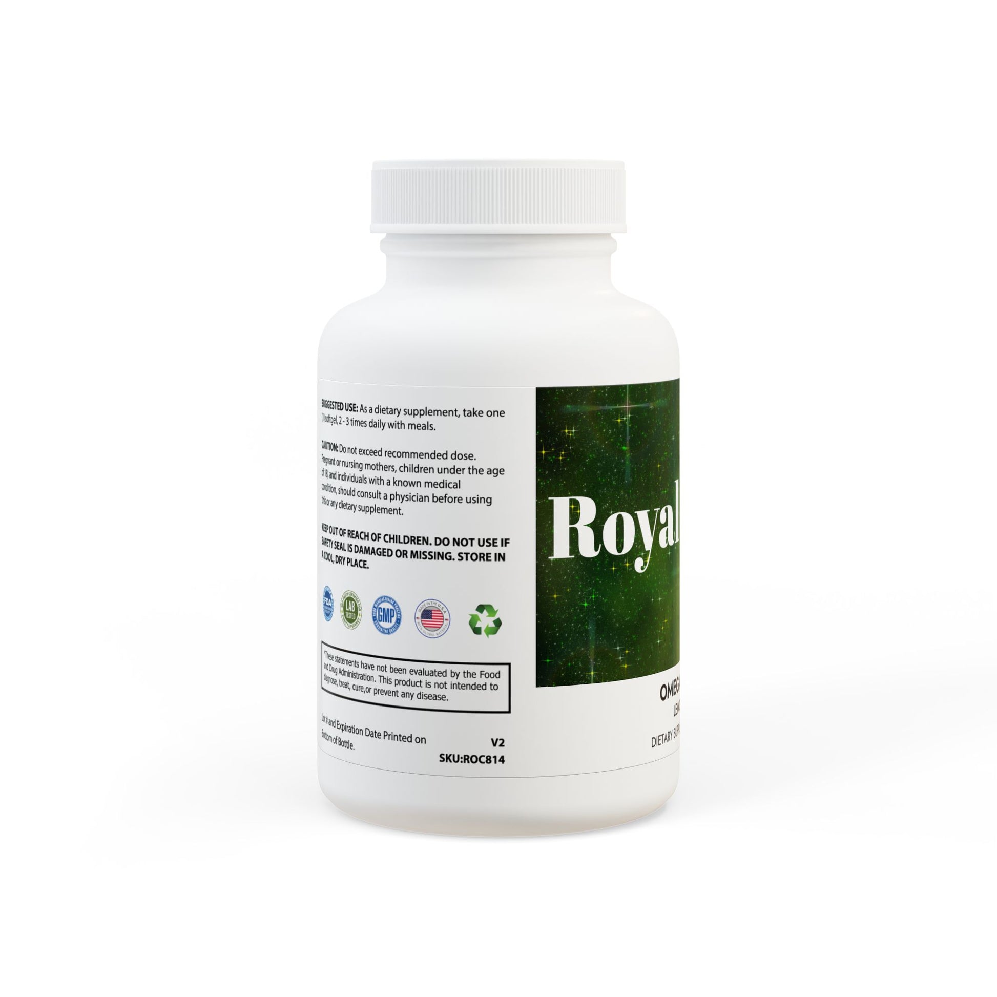 Royal Health Omega 3 Fish Oil Supplement (60 Softgels) - Royalty Design 